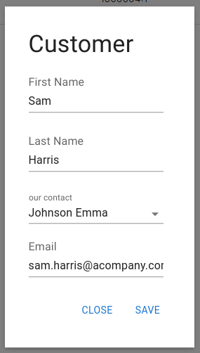 Example of generated modal